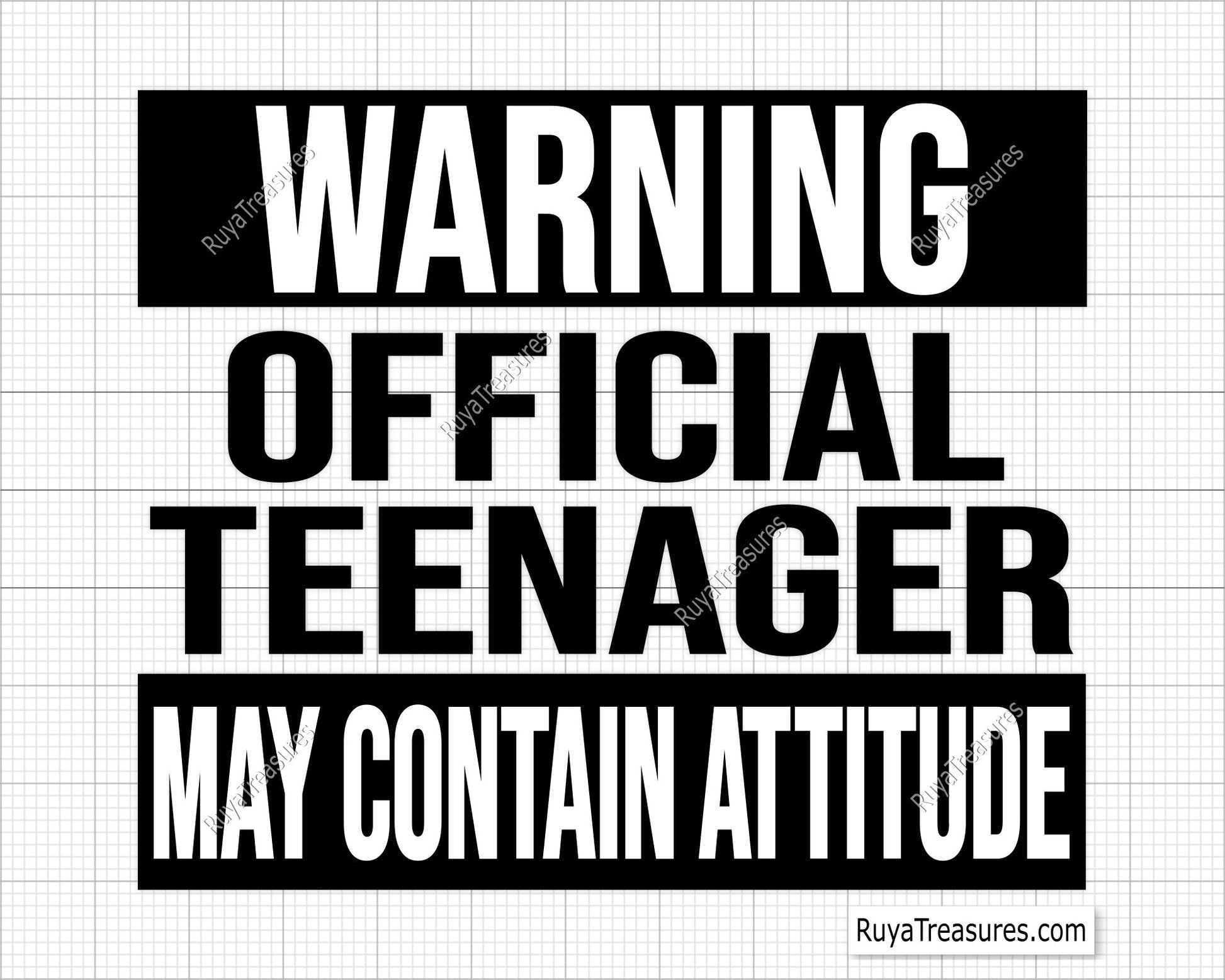 Warning Official Teenager May Contain Attitude svg
