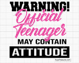 Warning Official Teenager svg 