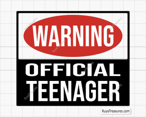 Warning Official Teenager svg