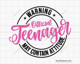 Warning Official Teenager svg