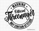 Warning Official Threenager svg