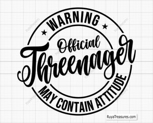 Warning Official Threenager svg