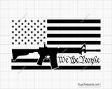 We The People Flag with AR-15 Gun Svg