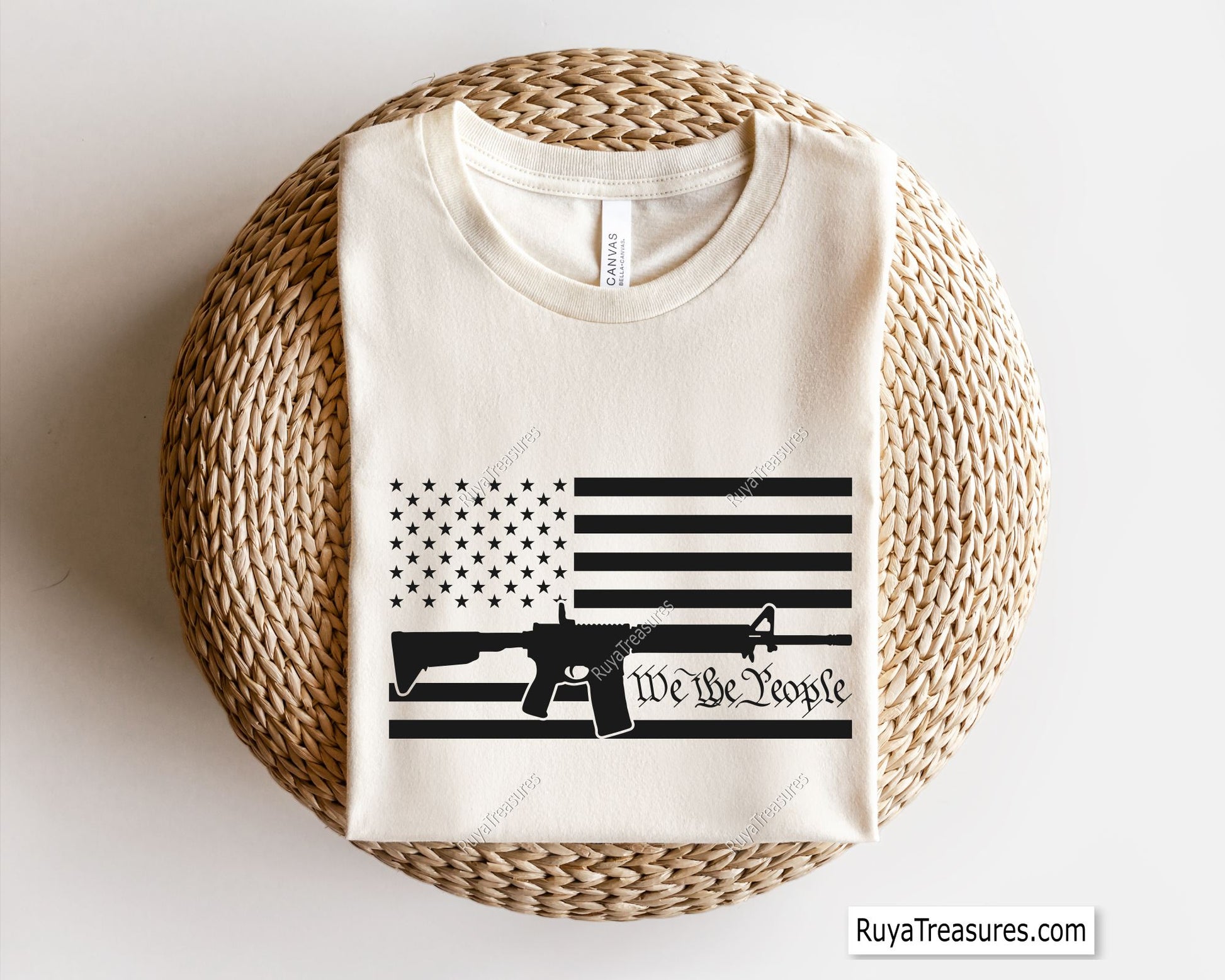 We The People Flag with AR-15 Gun Svg