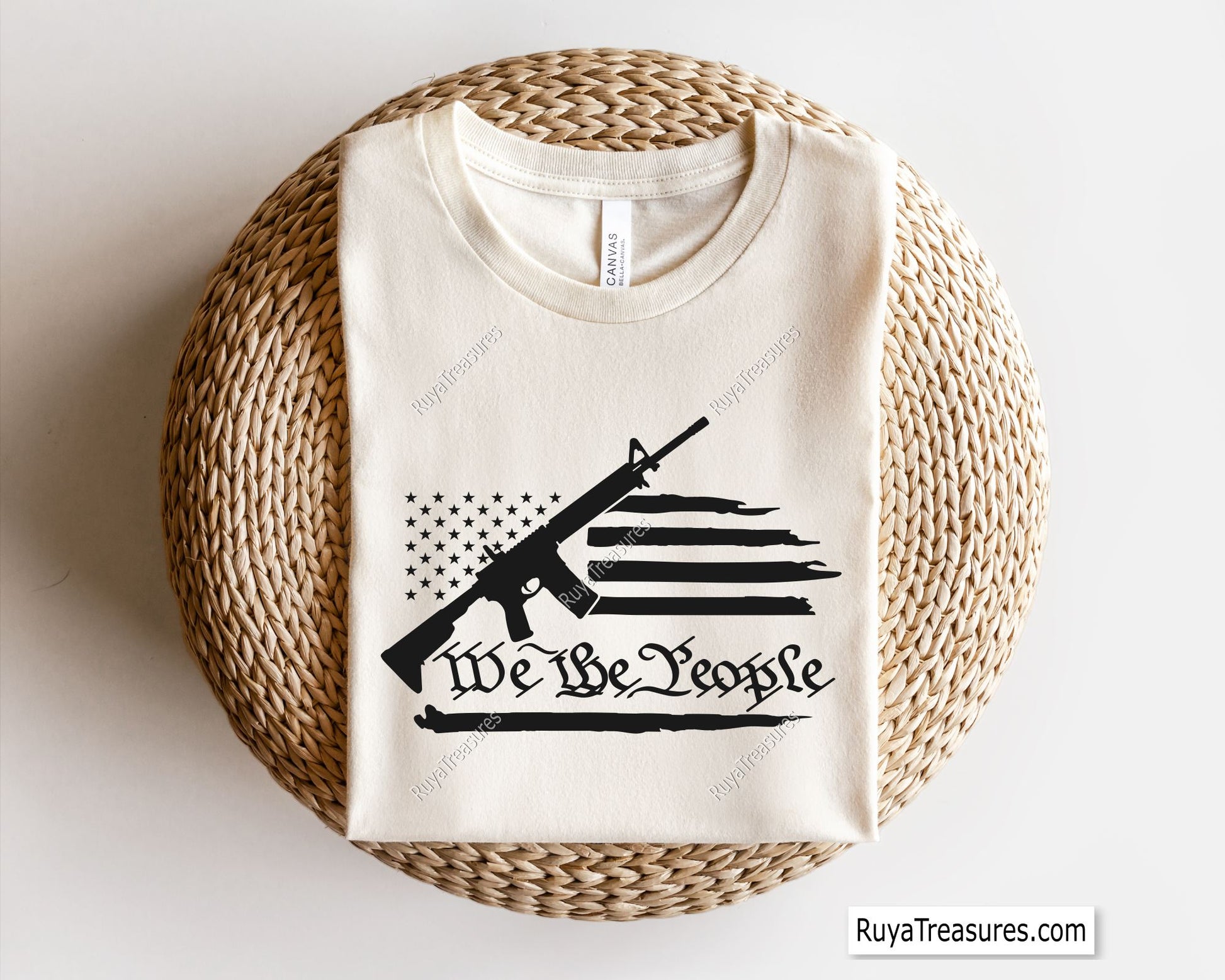 We The People Flag with AR-15 Gun Svg
