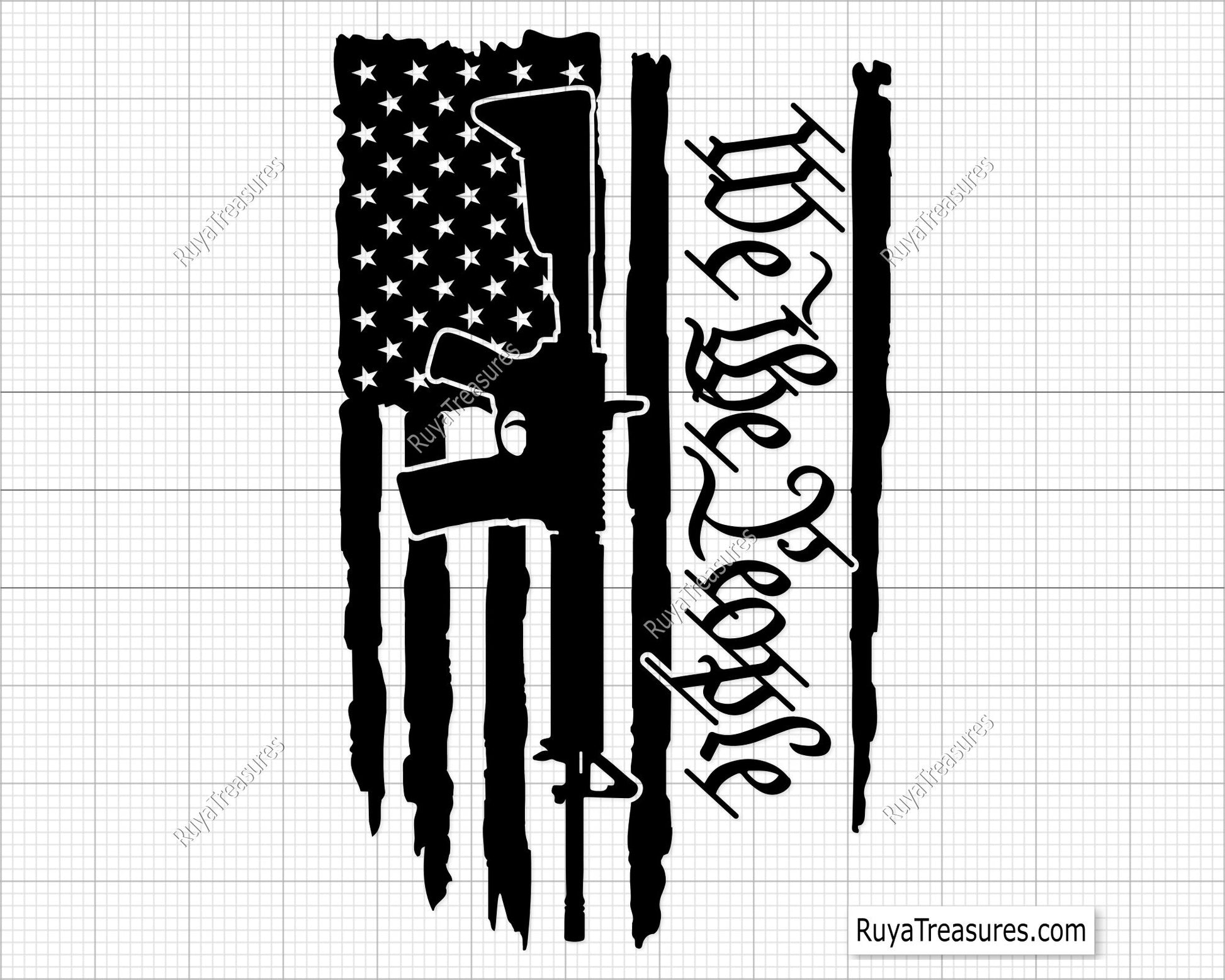 We The People Flag with AR-15 Gun Svg