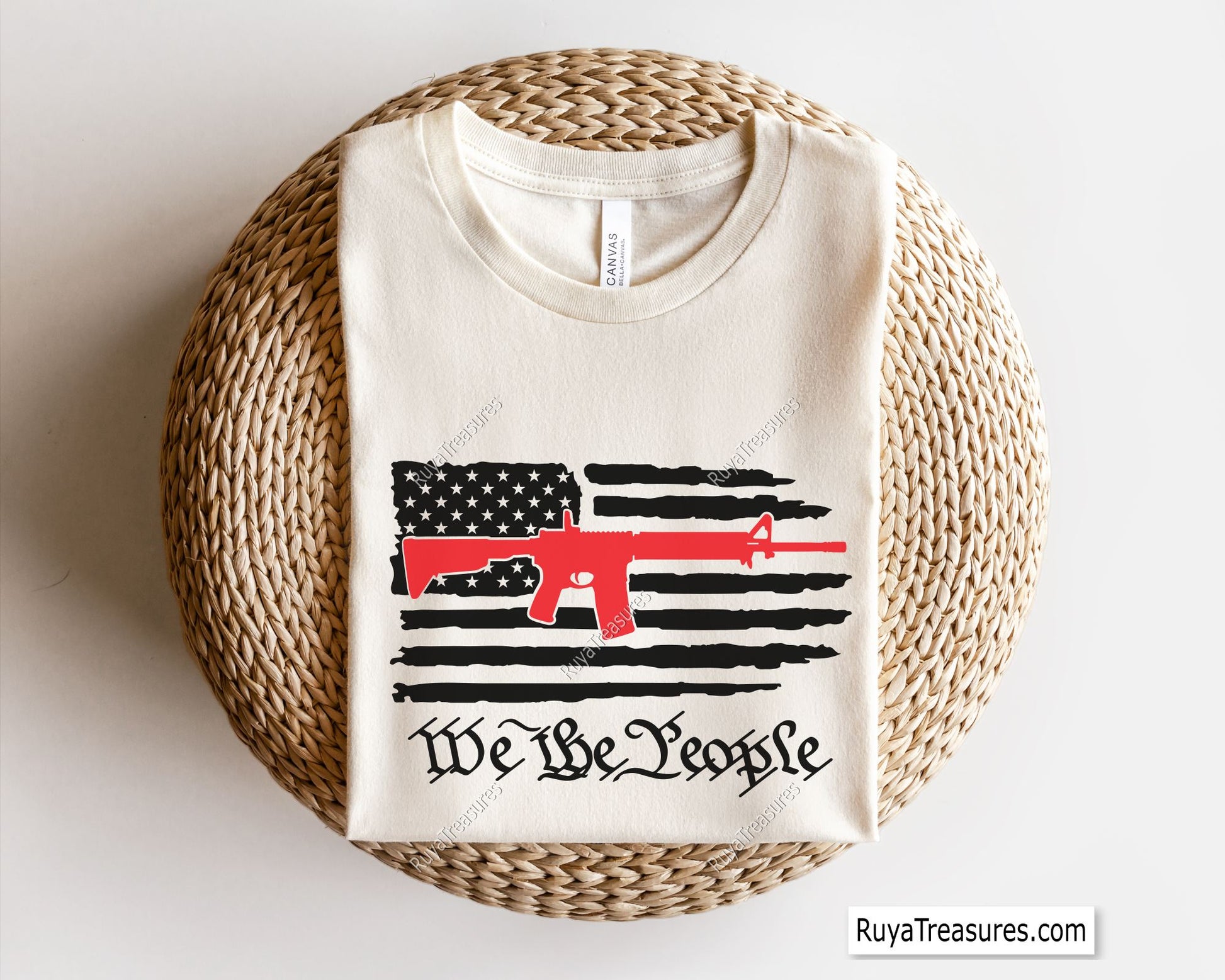 We The People Flag with AR-15 Gun Svg