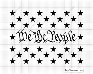 We the People with 50 Stars Svg