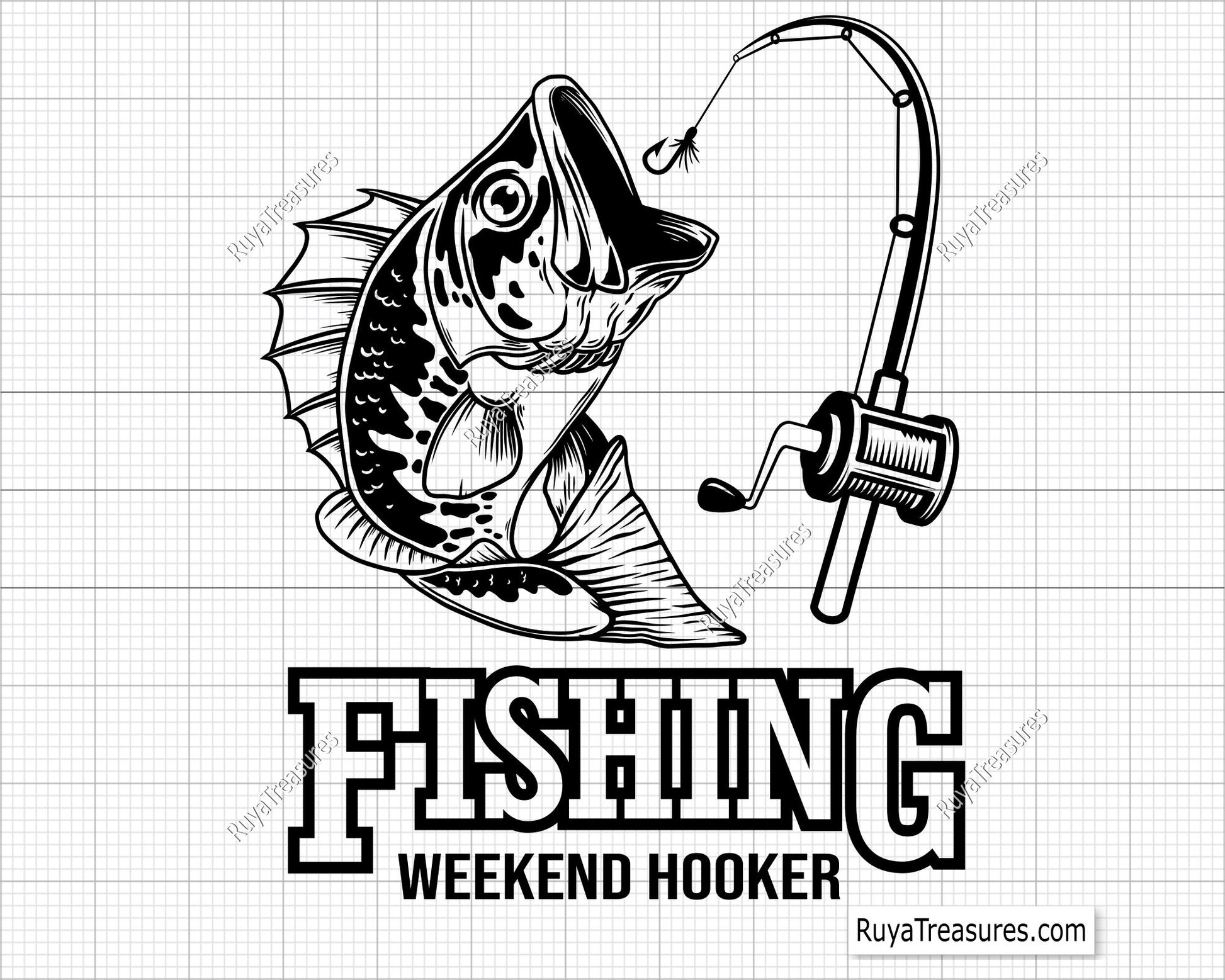 Weekend Hooker Bass Fishing Svg 