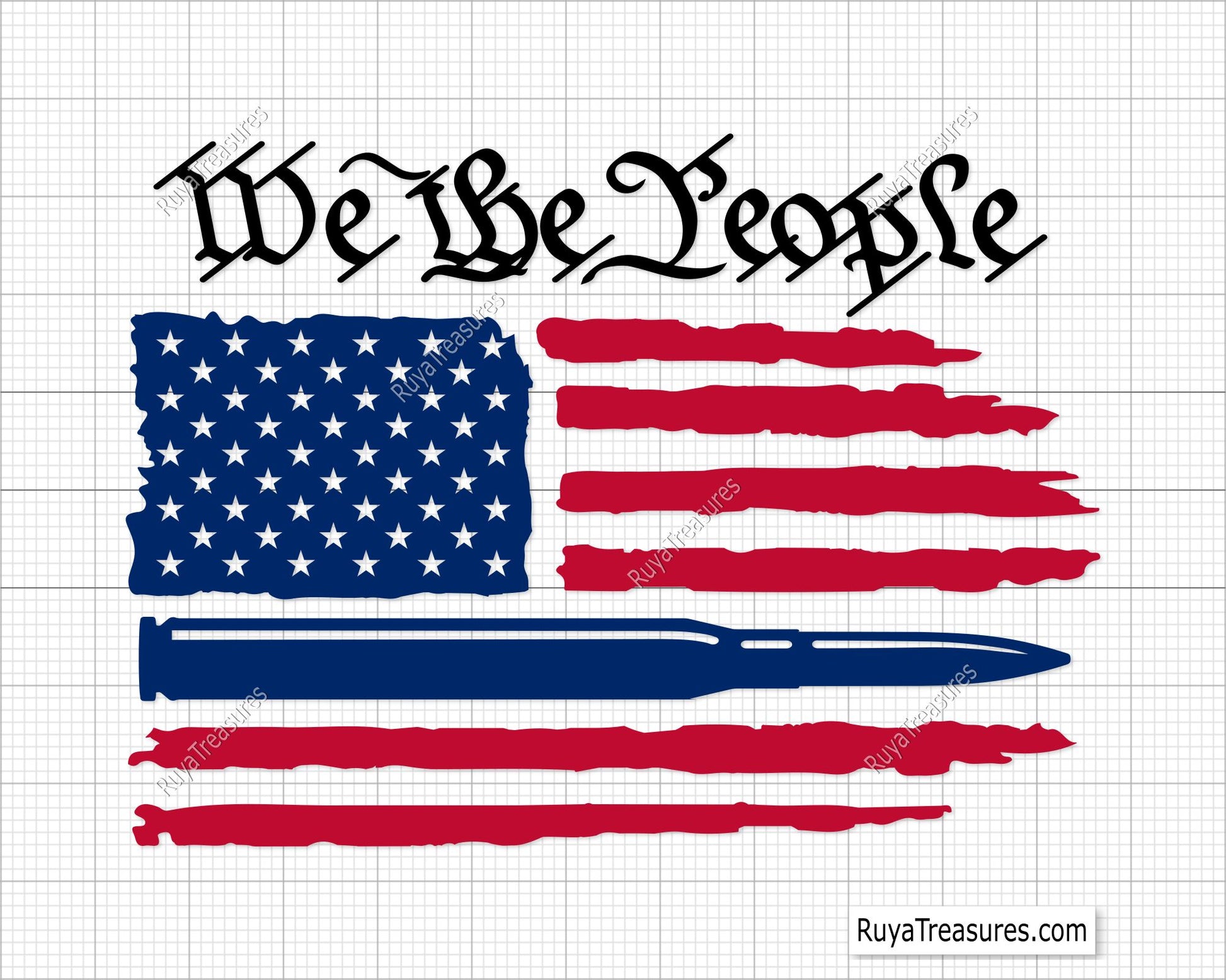 We the People Bullet Flag Svg