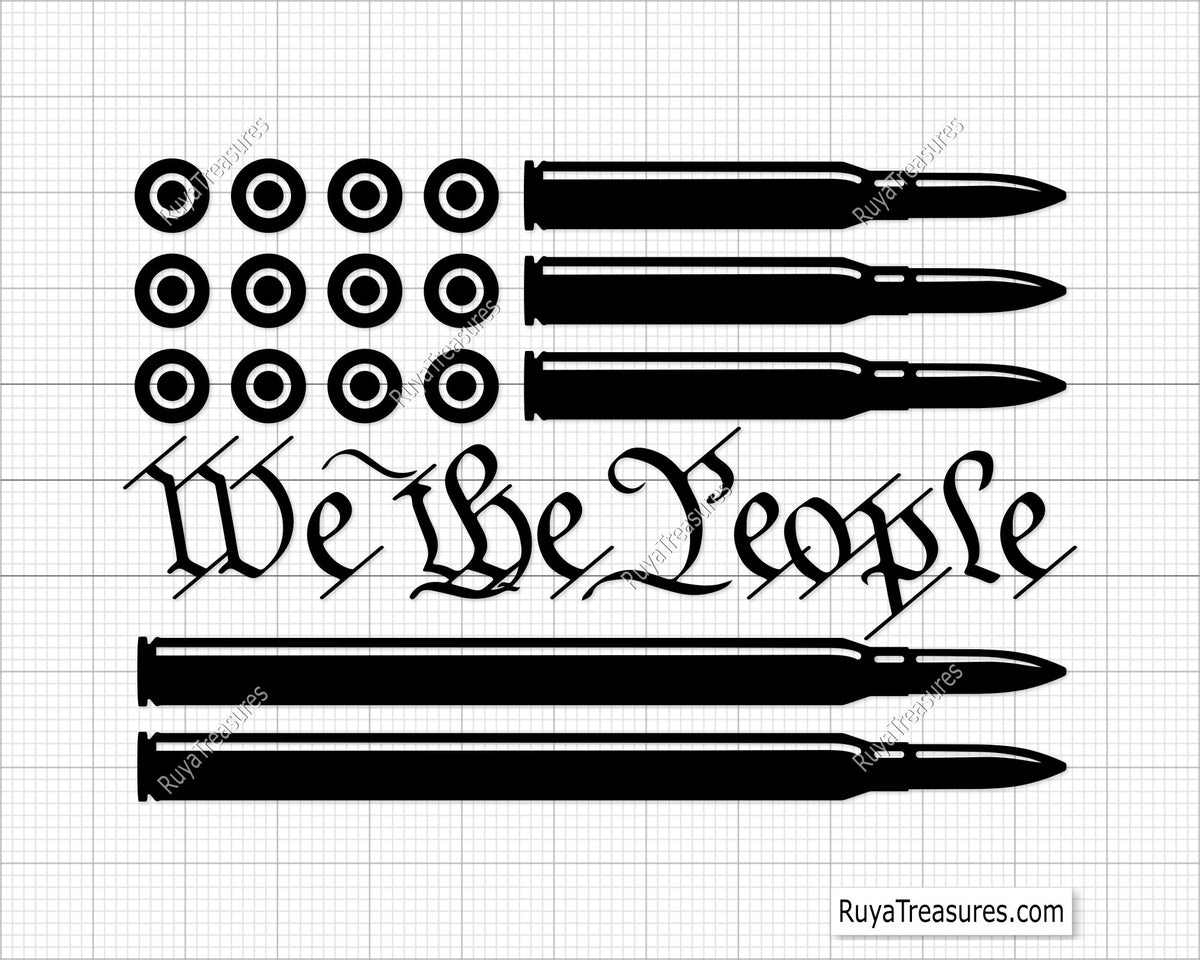 We the People Bullet Flag Svg