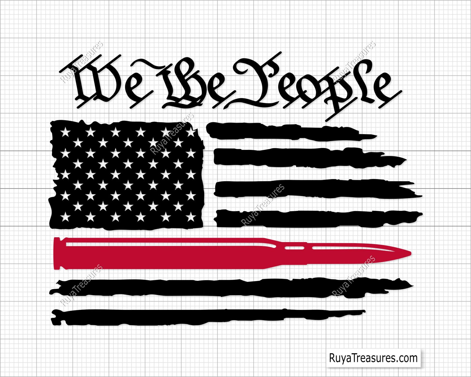 We the People Bullet Flag Svg