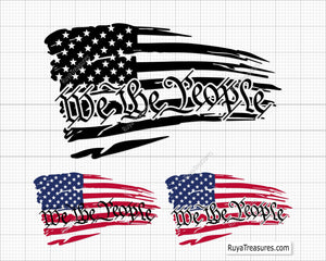 We the People Distressed Flag Svg