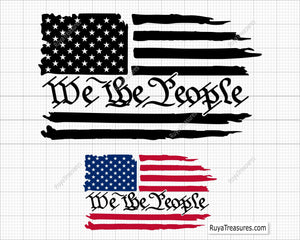 We the People Distressed Flag Svg