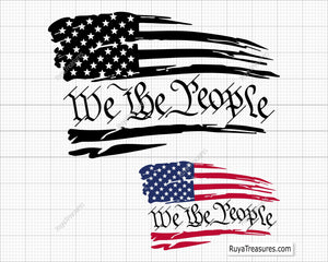 We the People Distressed Flag Svg