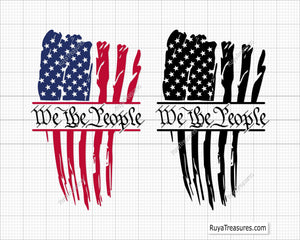 We the People Distressed Flag Svg