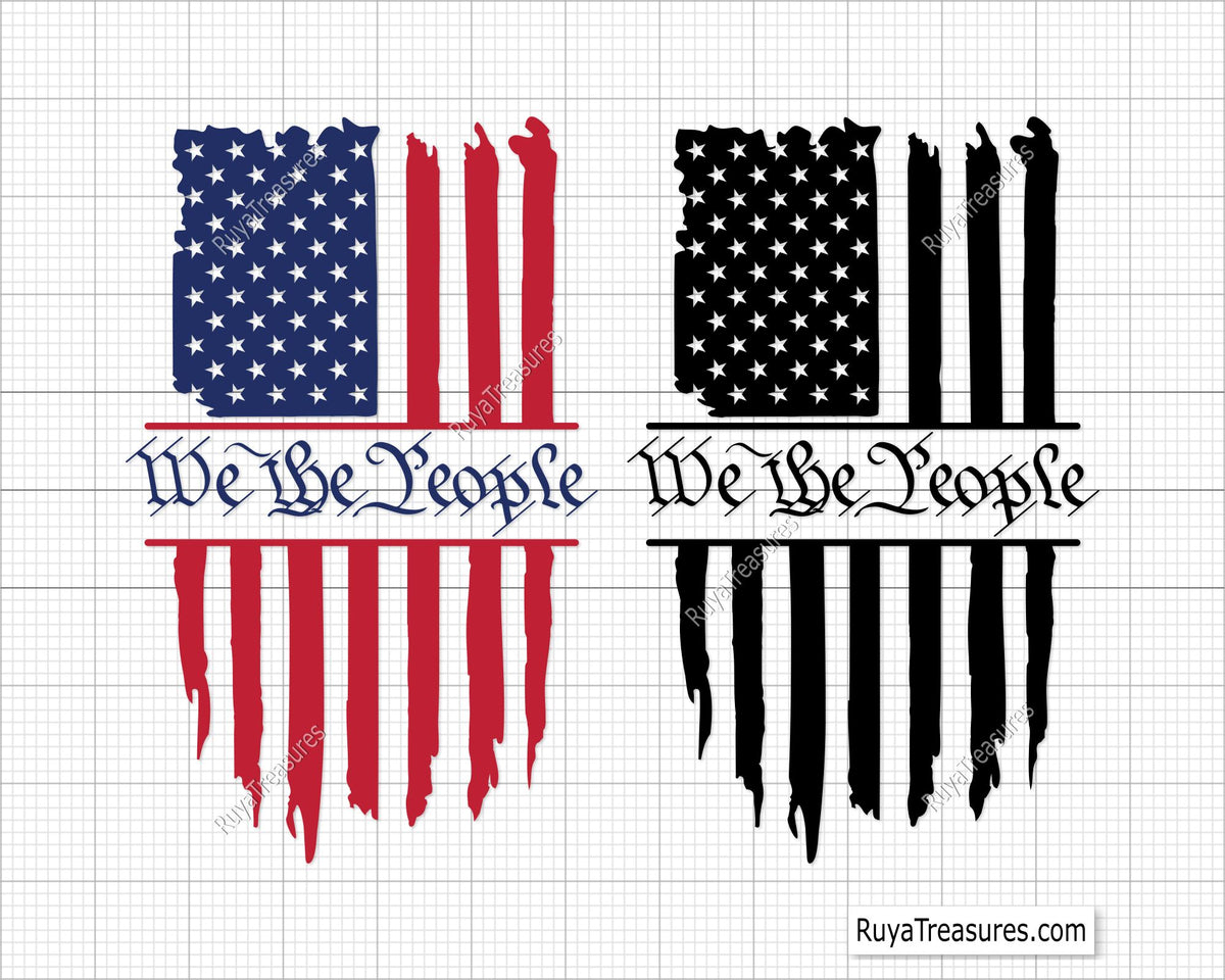 We the People Distressed Flag Svg