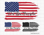We the People Distressed Flag Svg