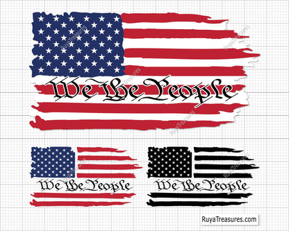 We the People Distressed Flag Svg