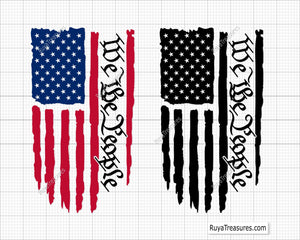 We the People Distressed Flag Svg