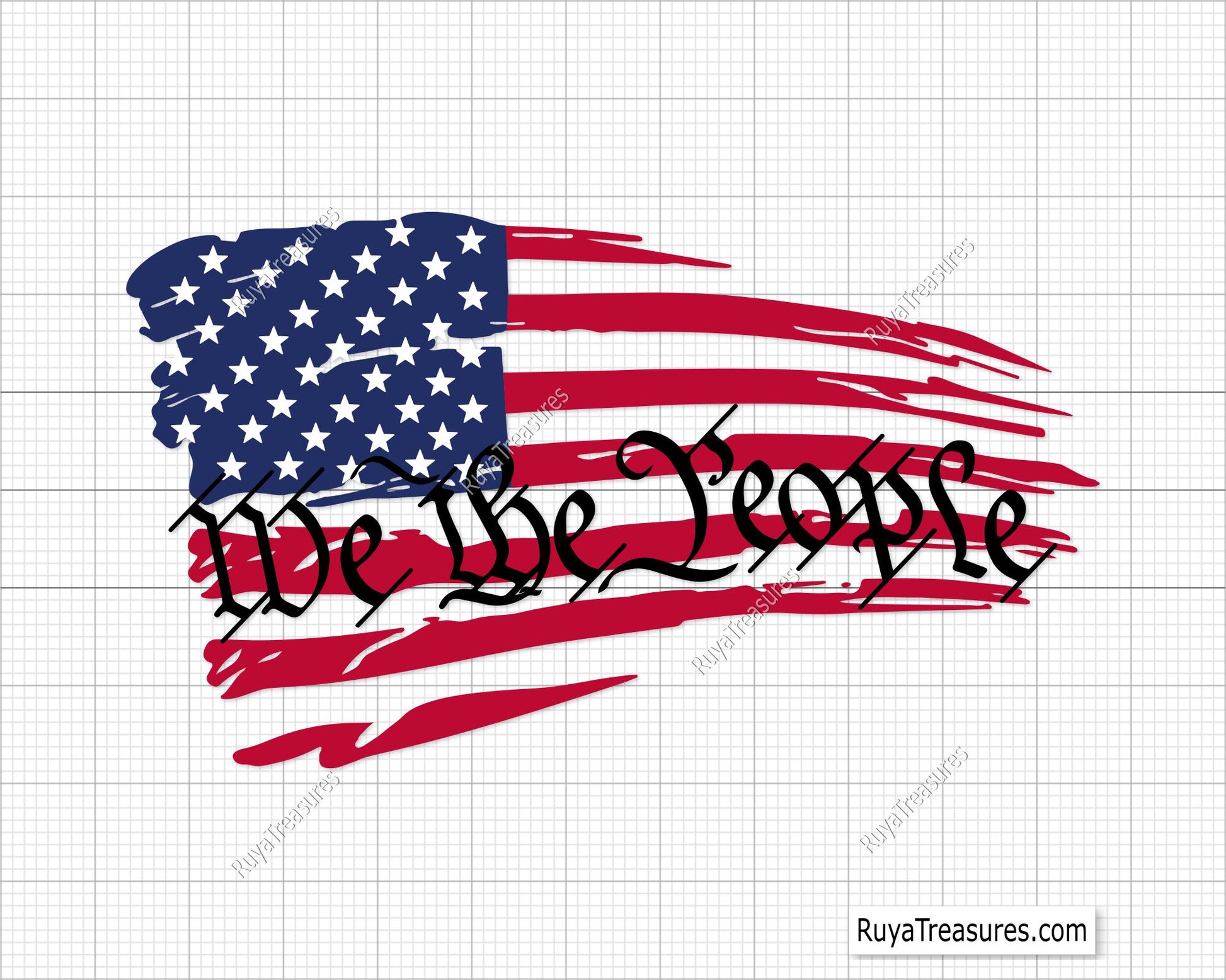 We the People Distressed Flag Svg