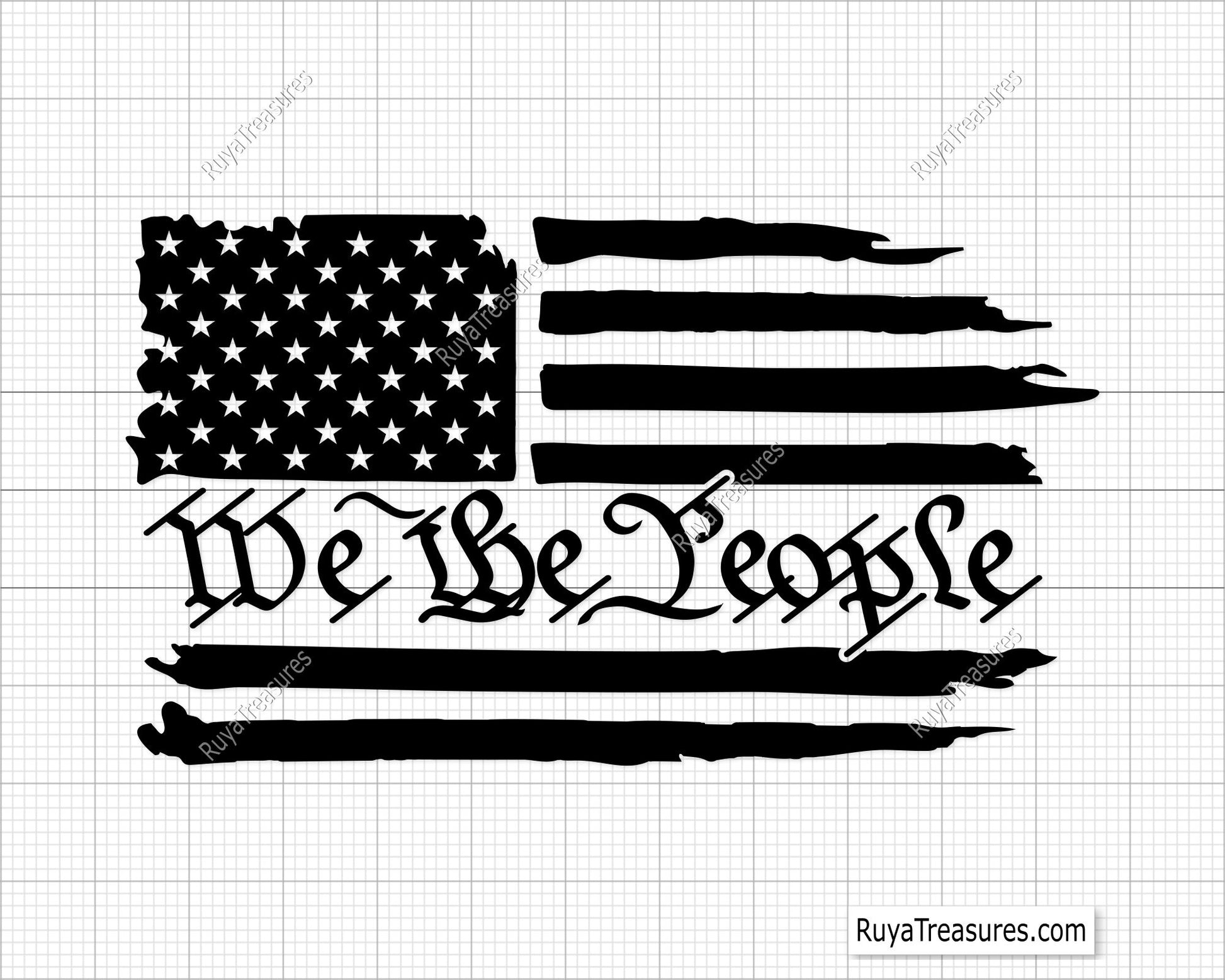We the People Distressed Flag Svg