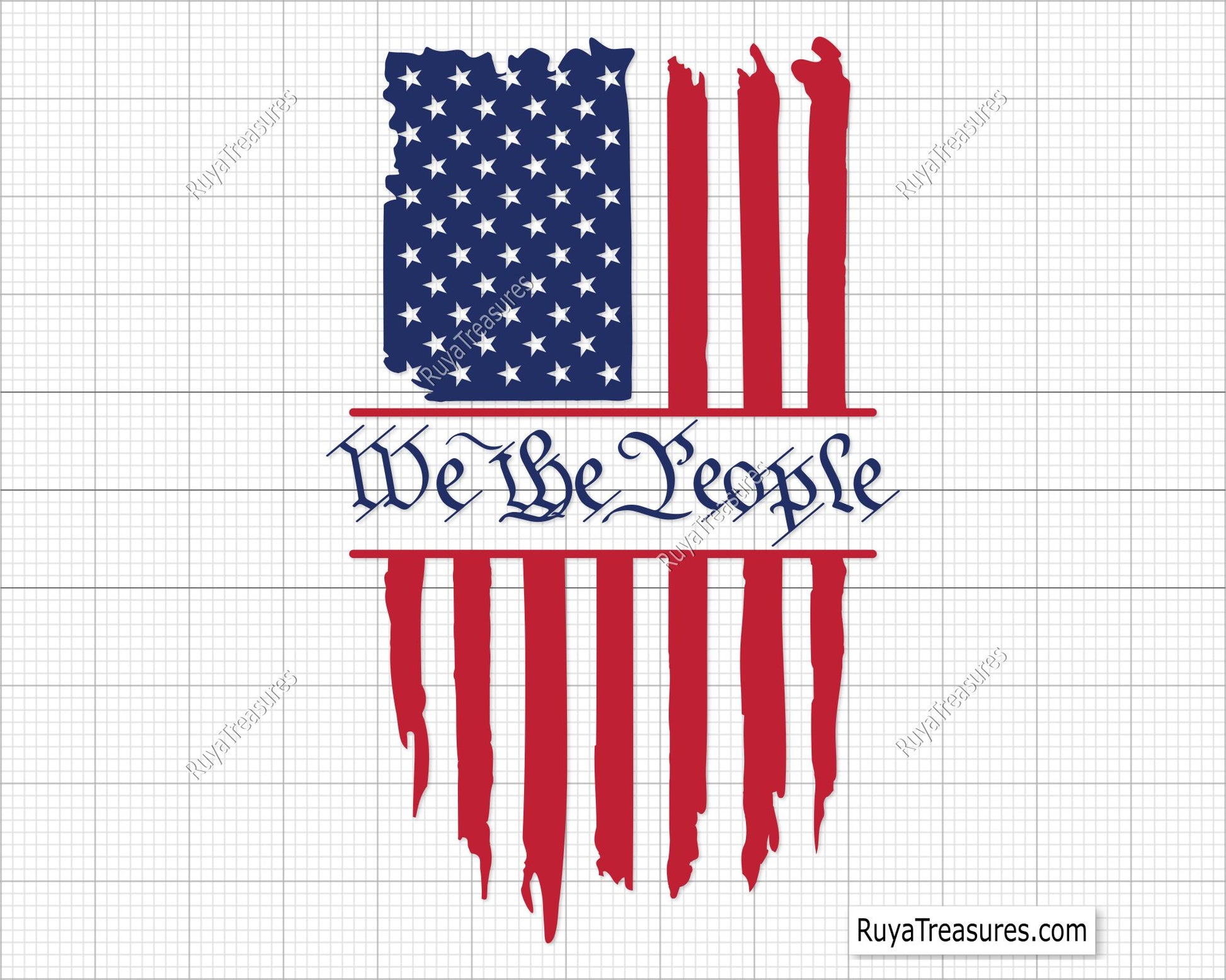 We the People Distressed Flag Svg