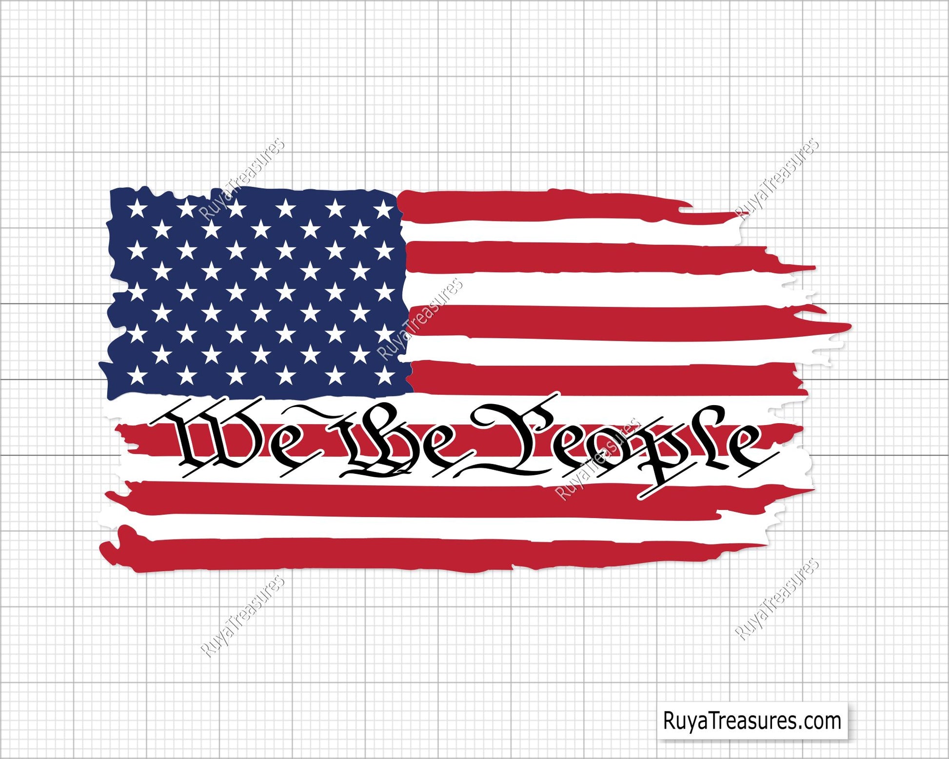 We the People Distressed Flag Svg