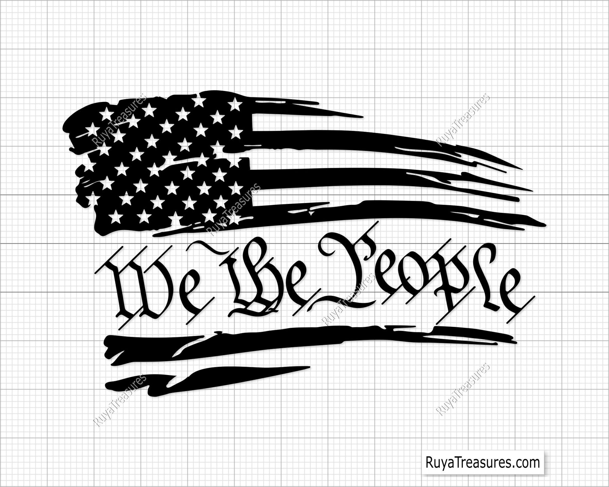 We the People Distressed Flag Svg