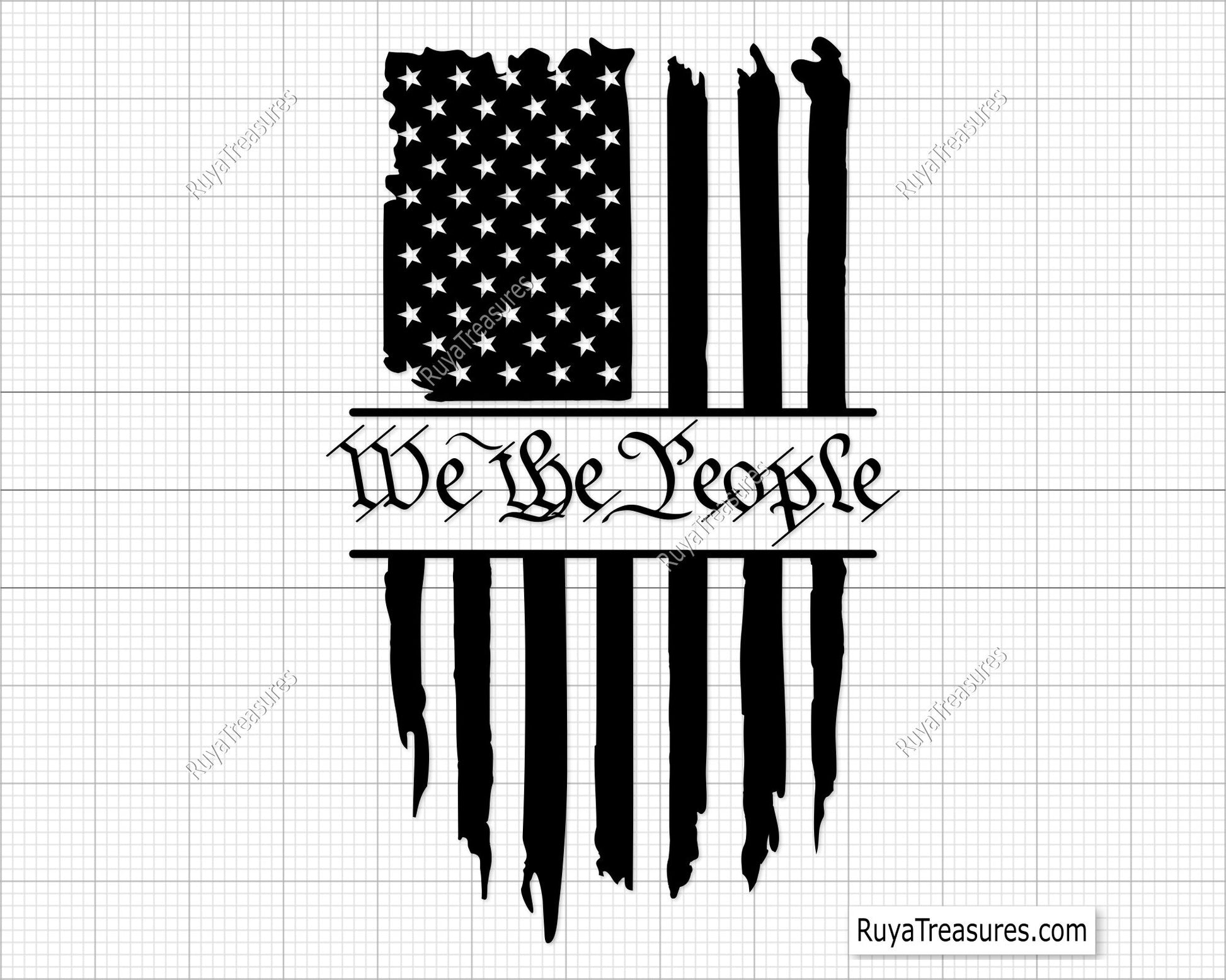 We the People Distressed Flag Svg
