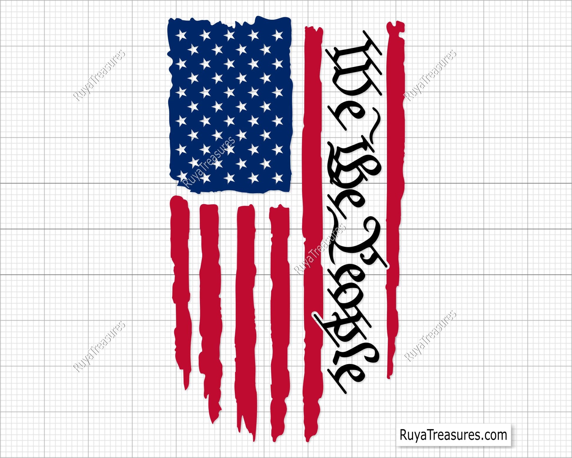 We the People Distressed Flag Svg