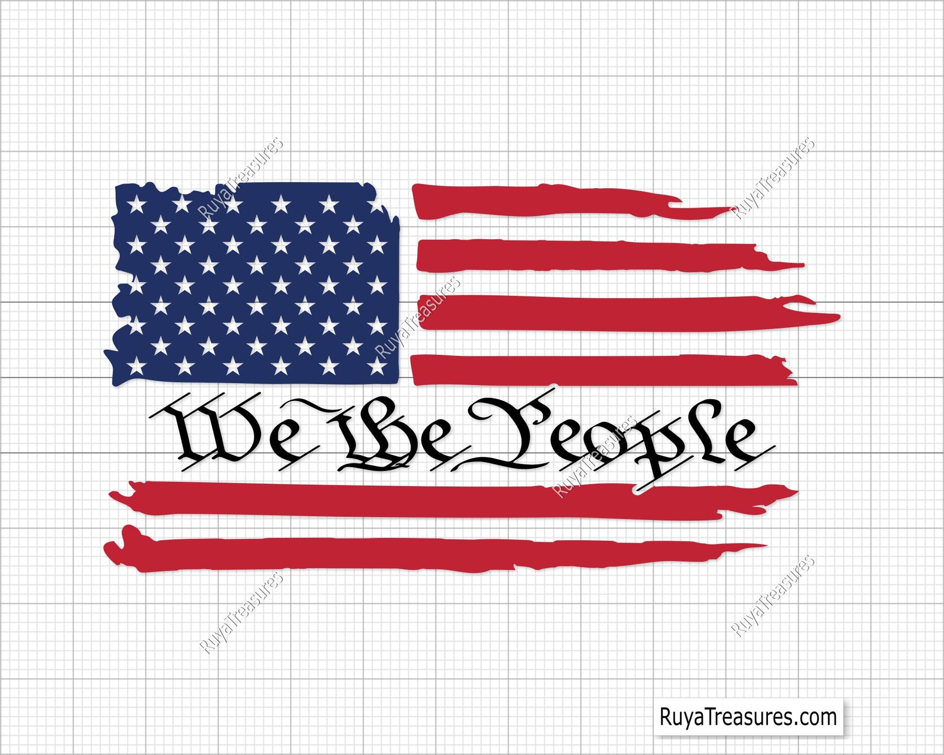 We the People Distressed Flag Svg