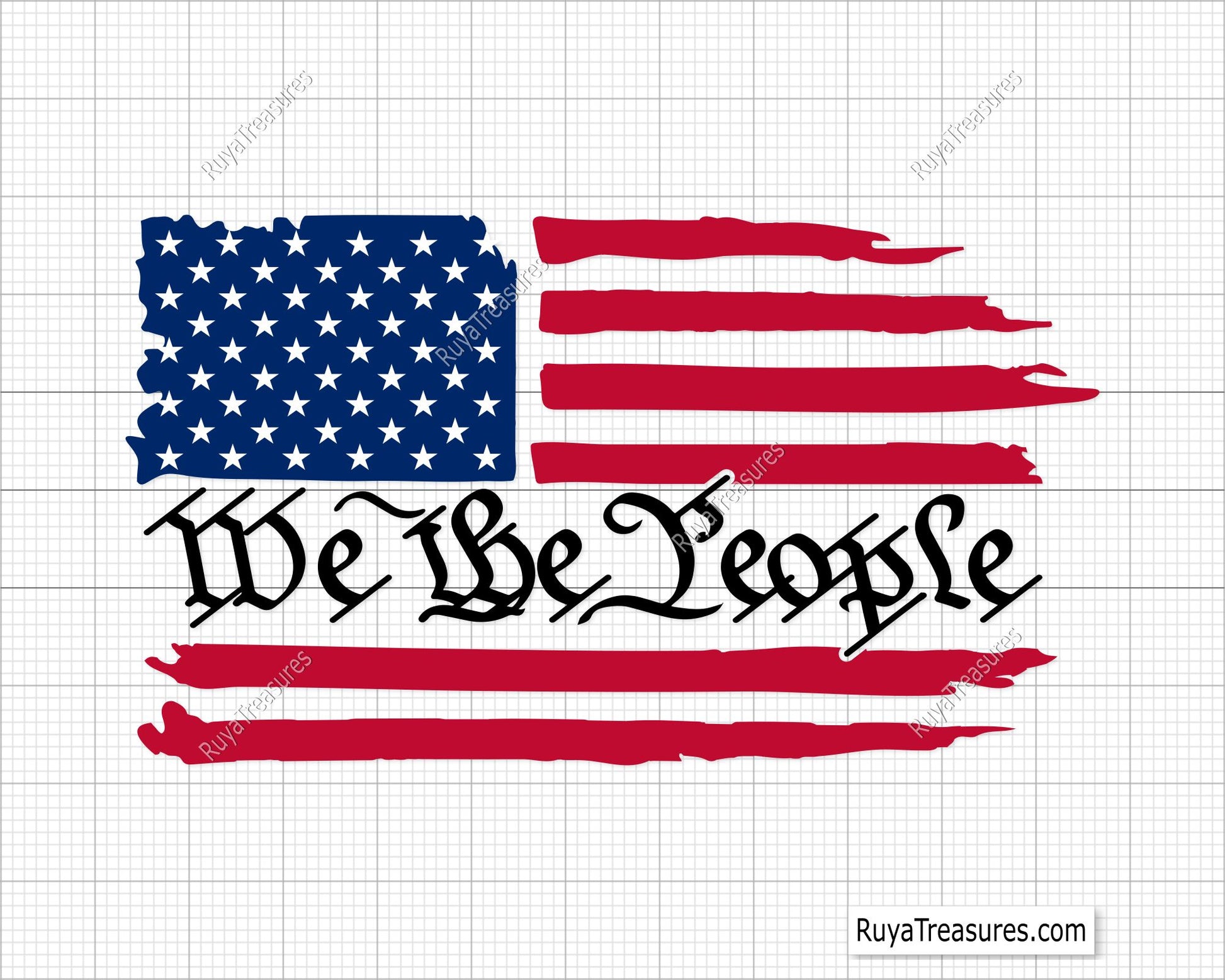 We the People Distressed Flag Svg