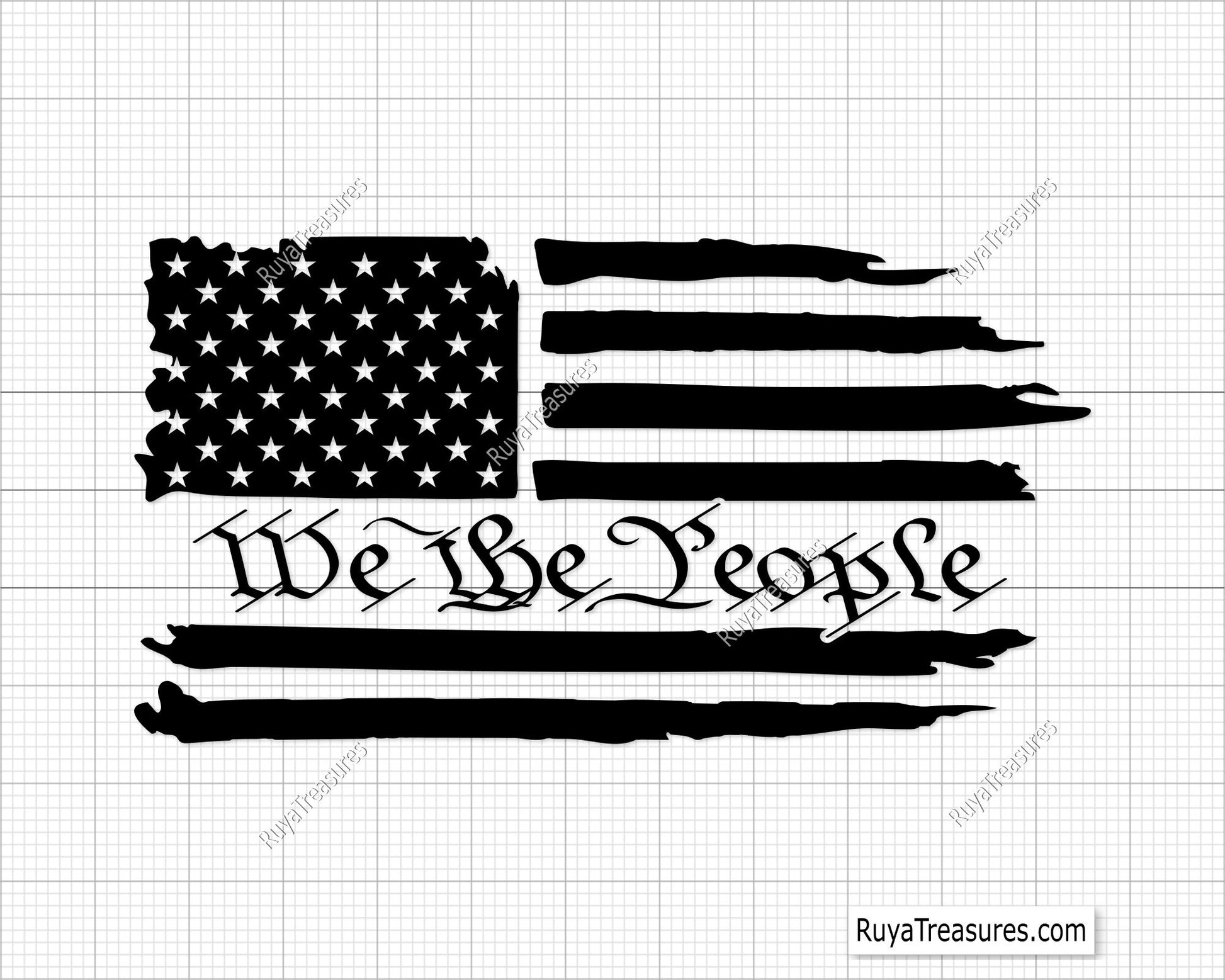 We the People Distressed Flag Svg