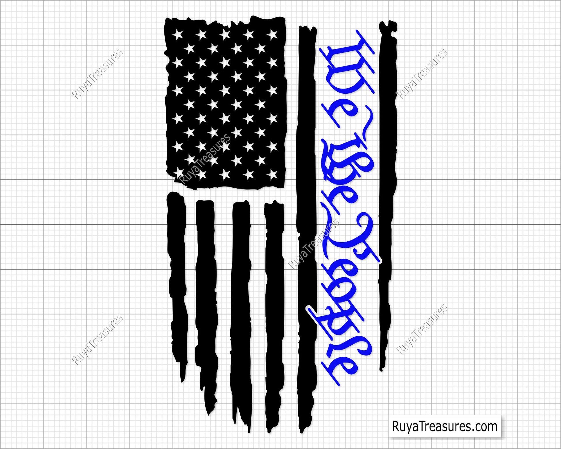 We the People Distressed Flag Svg