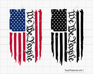 We the People Distressed Flag Svg