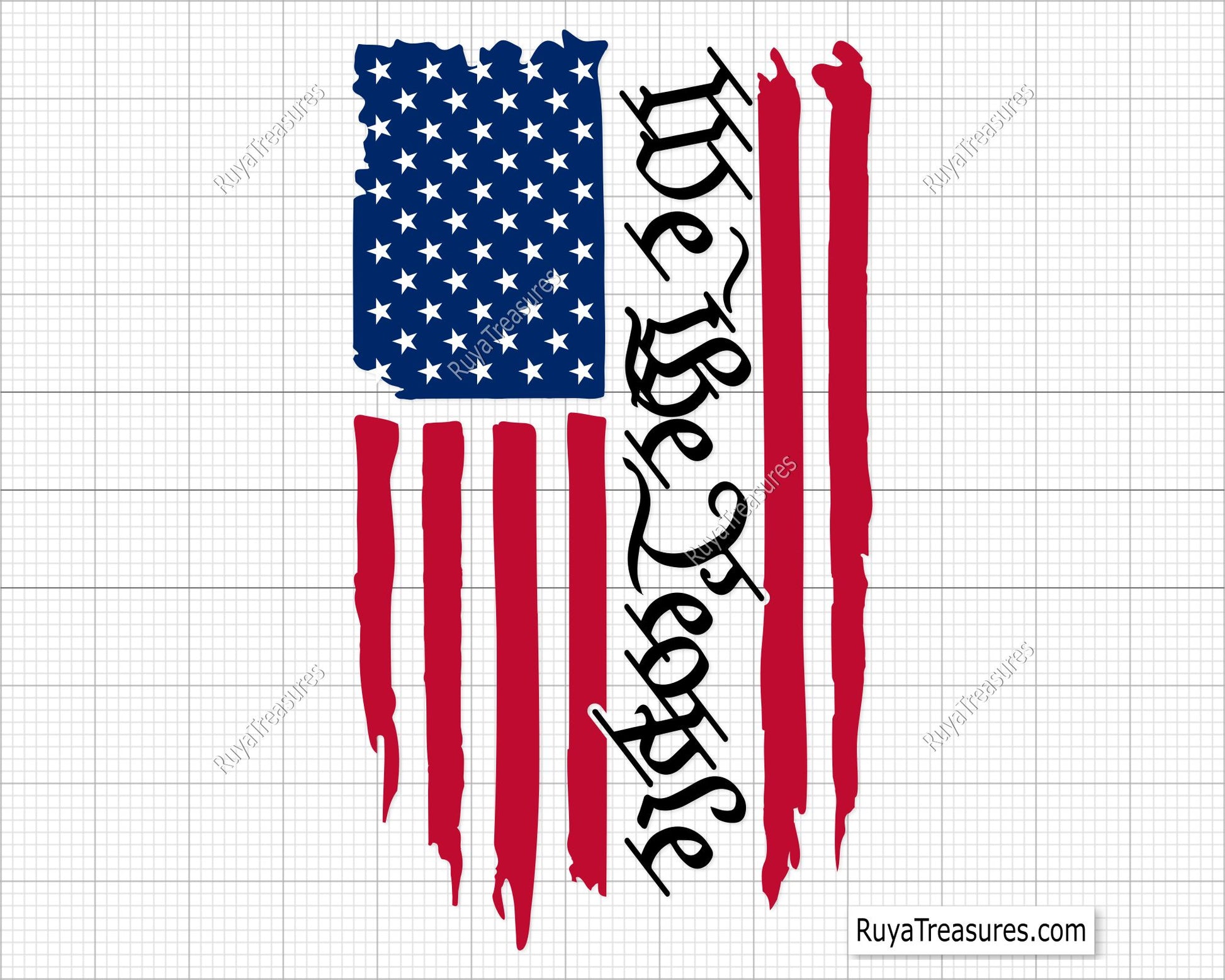 We the People Distressed Flag Svg