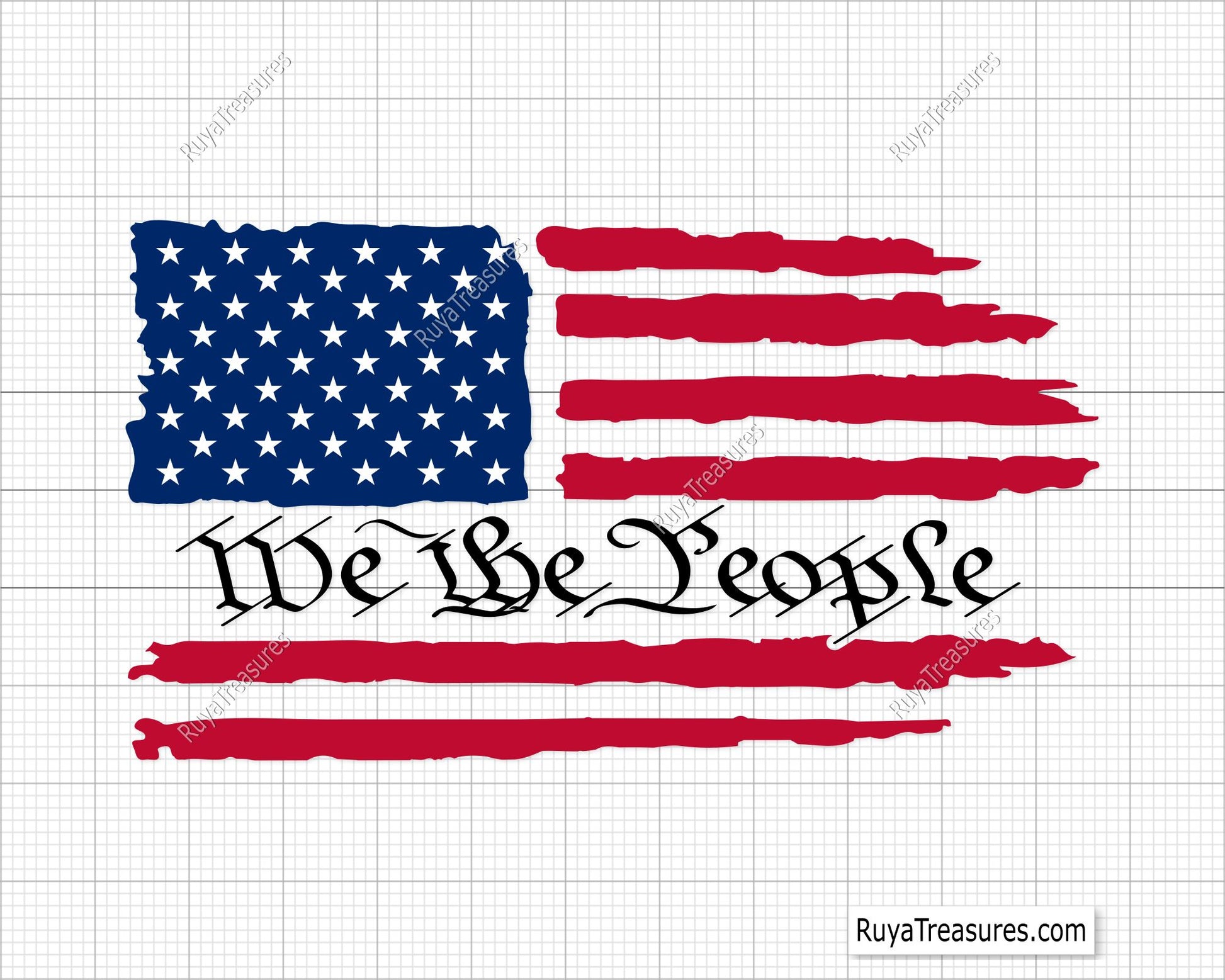 We the People Distressed Flag Svg