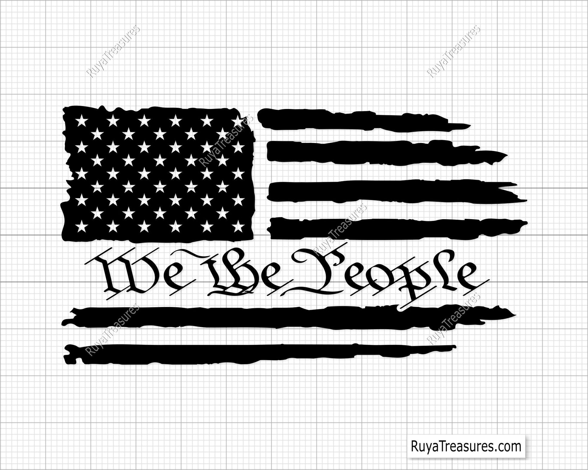 We the People Distressed Flag Svg