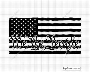We the People Grunge Flag Svg