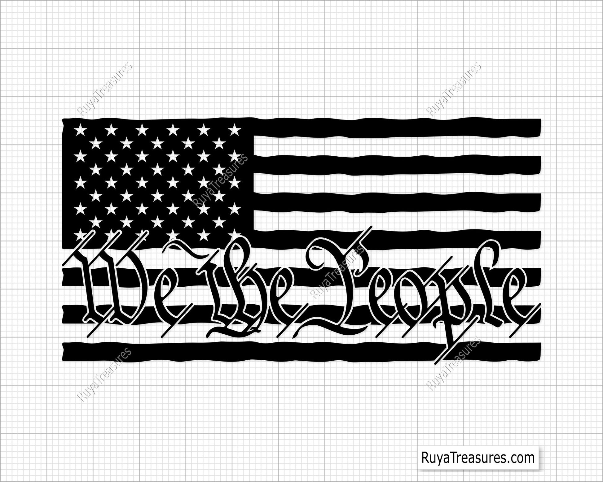We the People Grunge Flag Svg