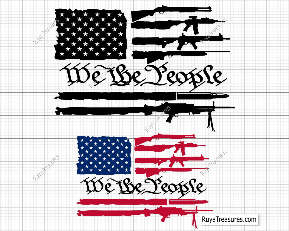 We the People Guns Flag Svg