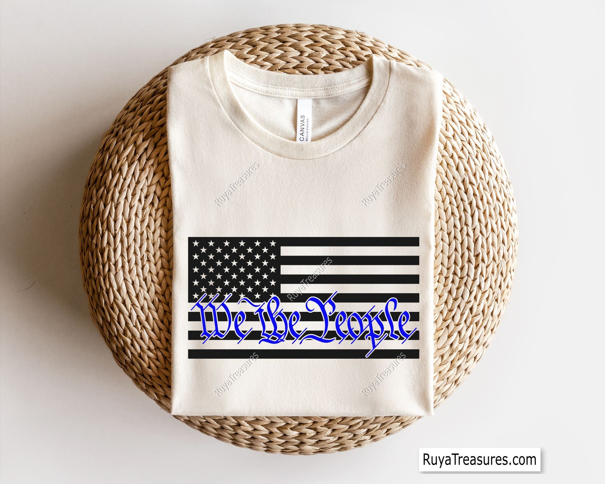We the People Thin Blue Line Flag Svg