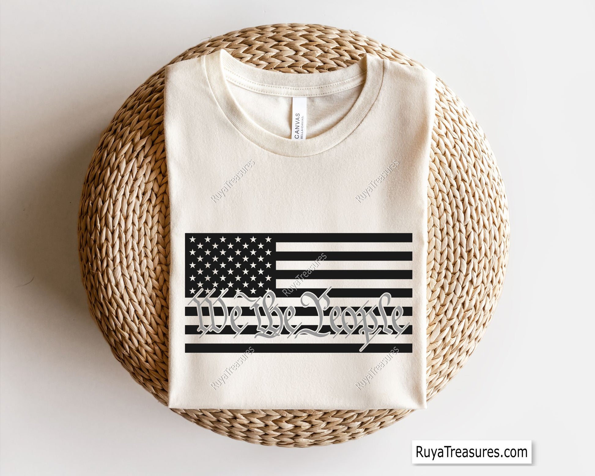 We the People Thin Gray Line Flag Svg