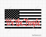 We the People Thin Red Line Flag Svg