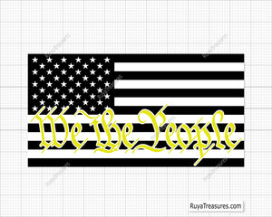 We the People Thin Yellow Line Flag Svg