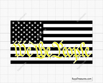 We the People Thin Yellow Line Flag Svg