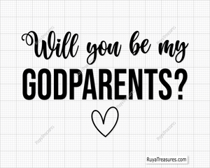 Will You Be My Godparents Svg