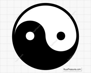 Yin and Yang SVG PNG symbol representing balance and harmony, ideal for digital designs and DIY projects