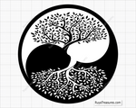 Yin and Yang Tree SVG PNG featuring a Tree of Life design symbolizing balance, harmony, and nature, ideal for crafting projects